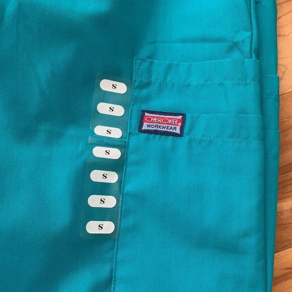 Cherokee Workwear Teal Scrub Pants Style 4000 Size Small New - Picture 2 of 9
